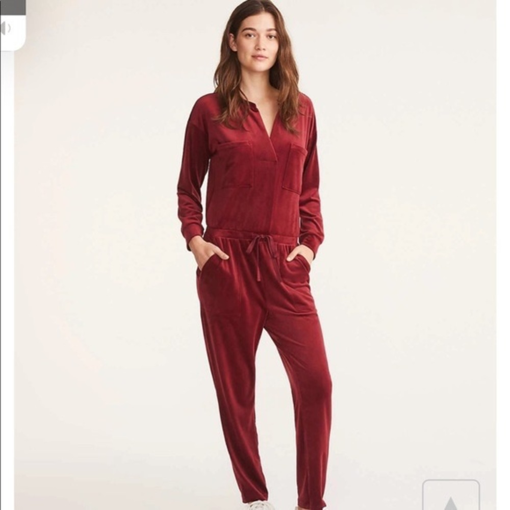 Lou & Grey Velvet jumpsuit red